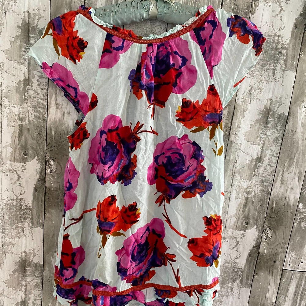 E By eloise floral short sleeve blouse M - Picture 6 of 6